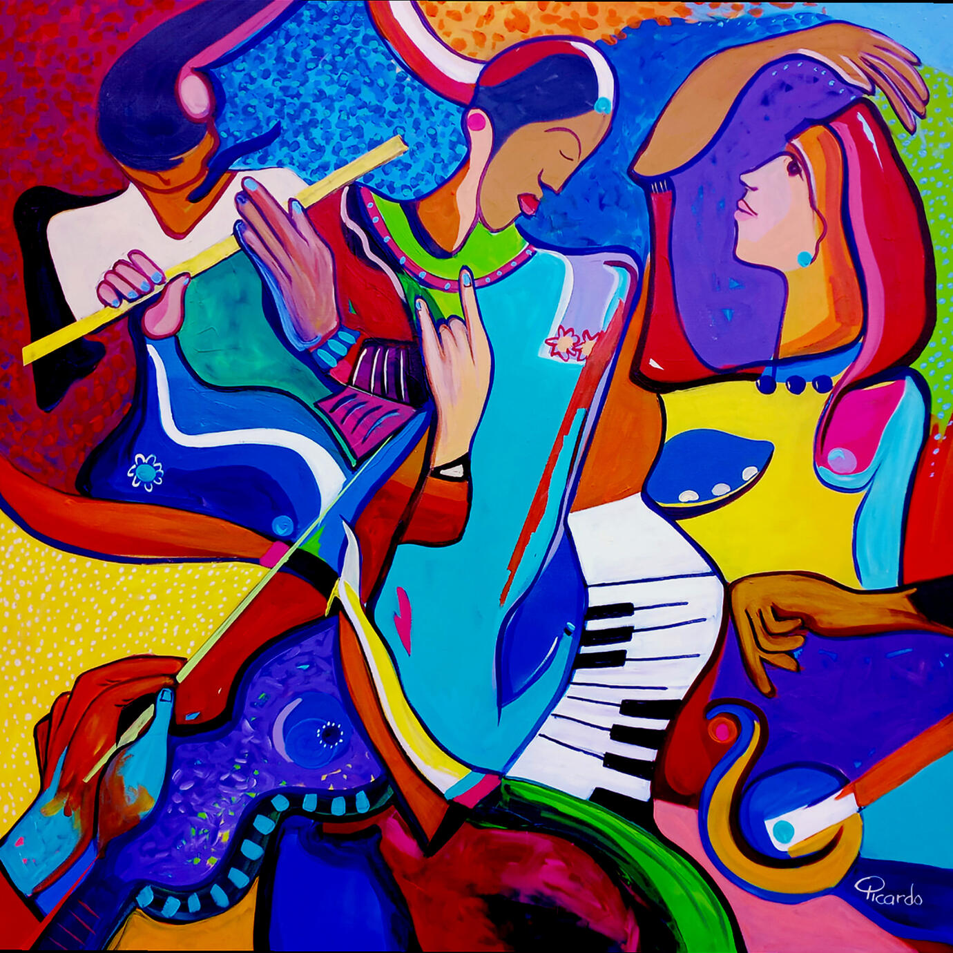 Mixed media on canvas